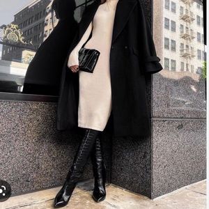 Black belted long coat